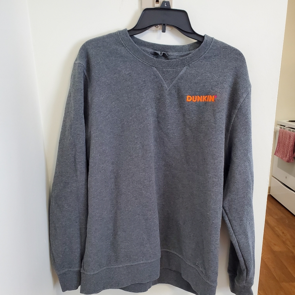 LL Bean Gray Sweatshirt Dunkin Donuts insignia. Unisex Large